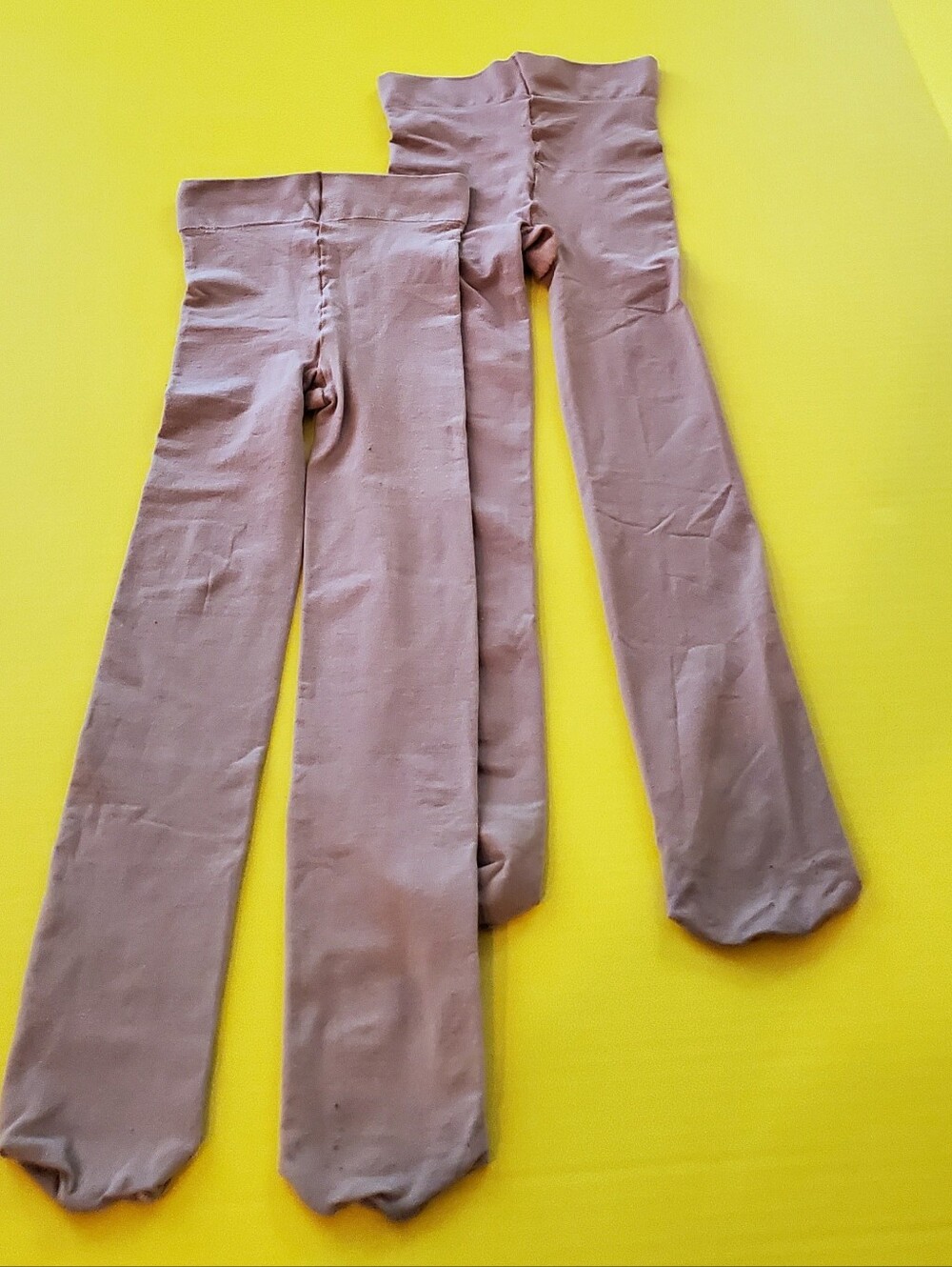 2 Pair - Weissman/Balera Girl's Tan Footed Dancewear Or Dress Tights